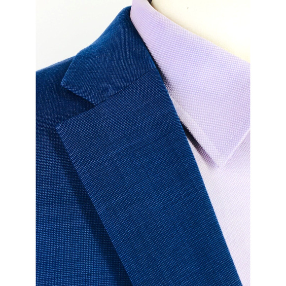 40R Tommy Hilfiger Mens 2 Button Blazer Jacket Pindot Navy Powder Blue - Picture 6 of 13